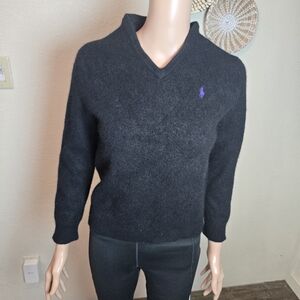 POLO RALPH LAUREN RN41381 knit Sweater women One Size  black wool 80s vintage